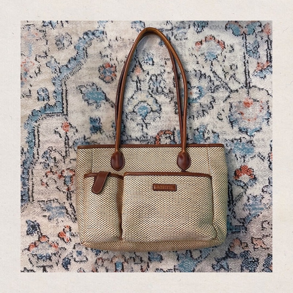 Vintage Straw Rattan Brown Handbag Shoulder Bag